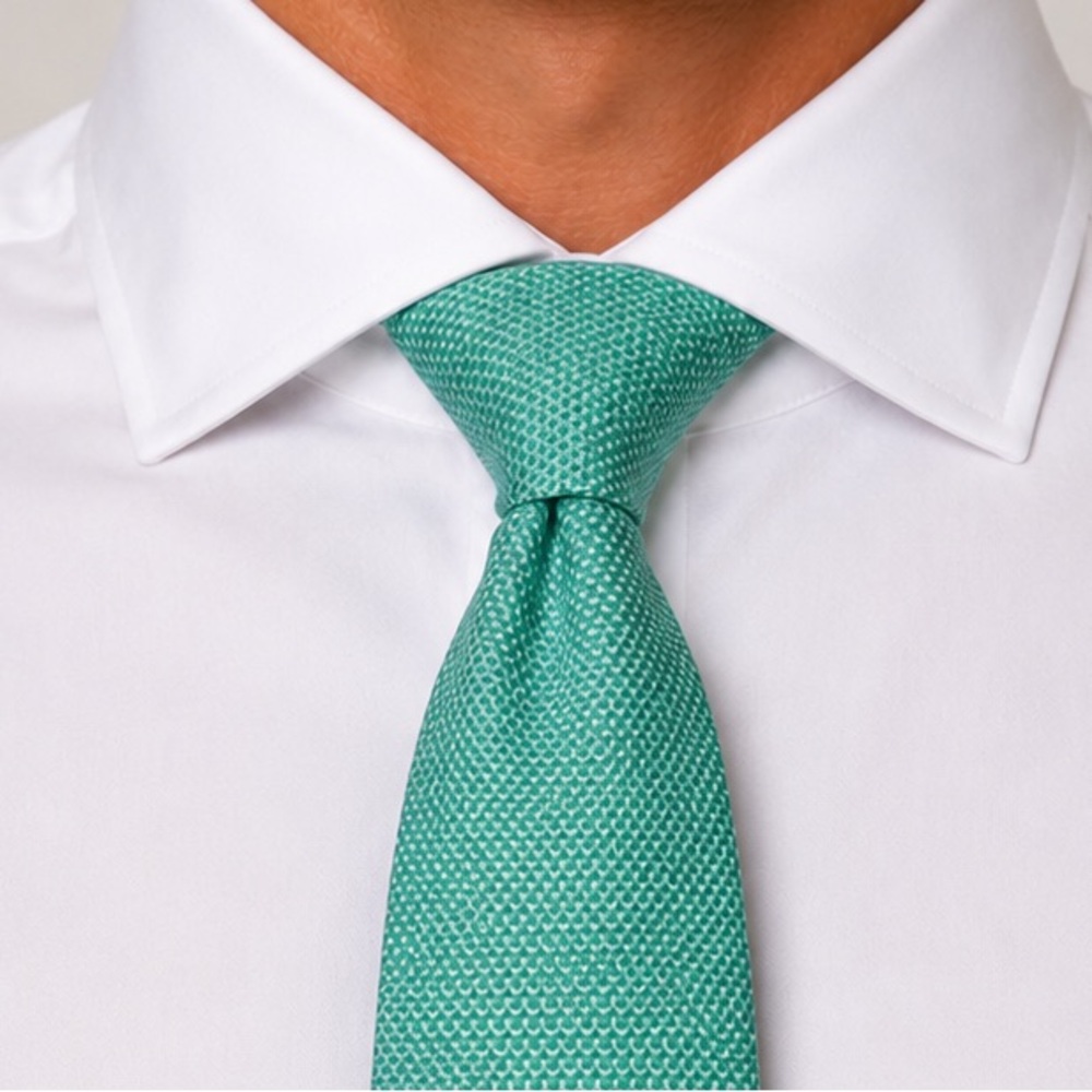Kiton Teal Textured Silk Tie